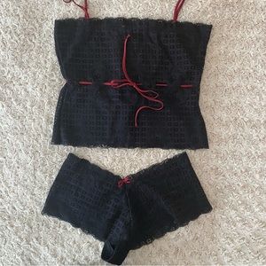 Leigh Bantivoglio French Lace Camisole Top Cami and Boy Short Set NWOT